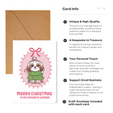 Christmas card with a dog illustration and kraft envelope on a white background